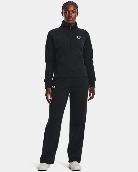 Women's UA Rival Fleece ½ Zip, Black, pdpMainDesktop image number 2